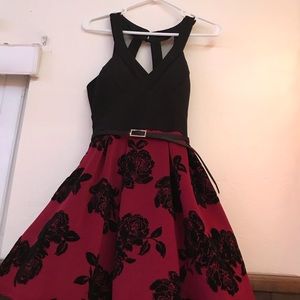 Crystal doll burgundy dress